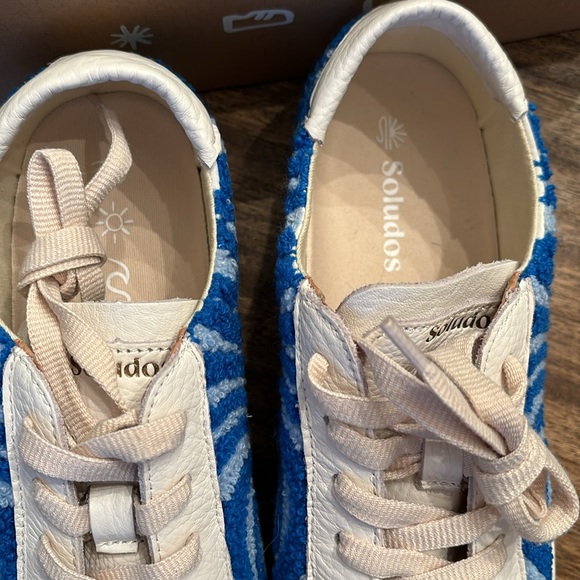 Soludos lbiza Platform Psychedelic Spiral Sneakers Marine Blue Sz 9.5 $149 - Picture 4 of 8